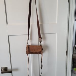 The Sak Tan Brown Crossbody Bag with Textured Flap